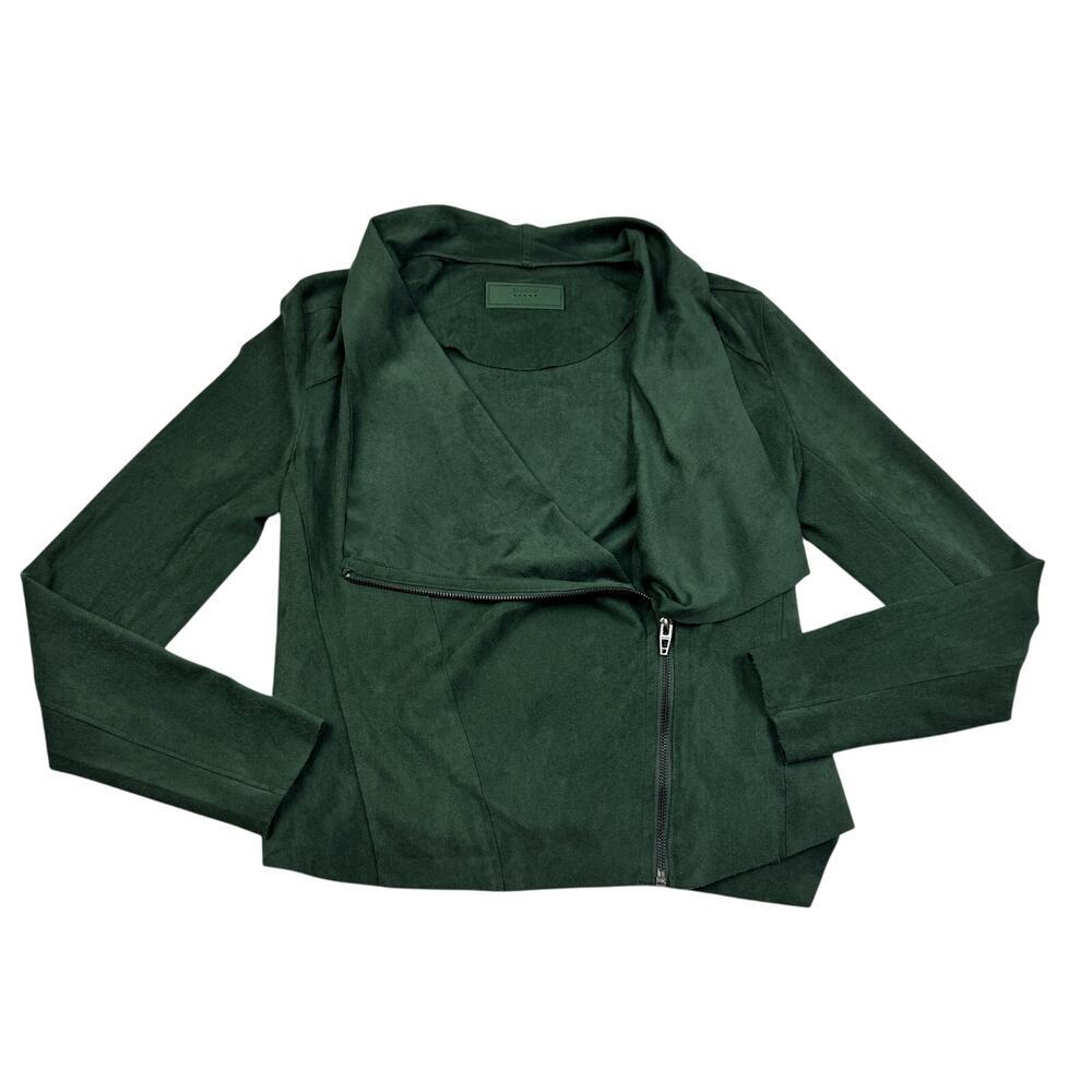 Blanc NYC Faux Suede Lightweight Stretch Moto Zipper Jacket Women's Size Small